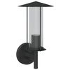 vidaXL Candeeiro de parede para exterior a&ccedil;o inoxid&aacute;vel preto
