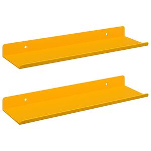 vidaXL Prateleira Flutuante 2 pcs Amarelo Mostarda 30 x 9 x 2,5 cm A&ccedil;o