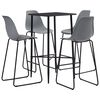 vidaXL 5 pcs conjunto de bar pl&aacute;stico cinzento