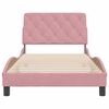 vidaXL Estrutura de cama sem colch&atilde;o 100x200 cm veludo rosa