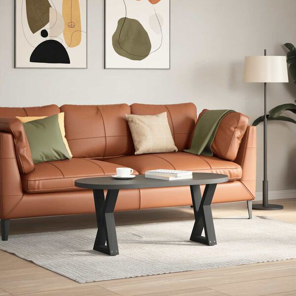 vidaXL P&eacute;s para mesa de centro 2 pe&ccedil;as preto 38x(42-43,3) cm a&ccedil;o