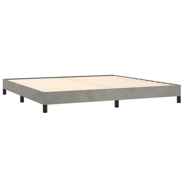 vidaXL Estrutura de cama sem colch&atilde;o 200x200 cm veludo cinzento-claro