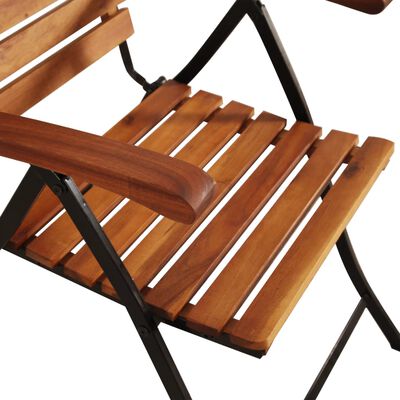 vidaXL Cadeiras de jardim reclináveis 2 pcs madeira de acácia maciça