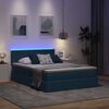 vidaXL Cama com arruma&ccedil;&atilde;o e LED Azul 140 x 200 cm Poli&eacute;ster