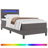 vidaXL Cama Box com colch&atilde;o Cinzeto 90 x 190 cm Couro sint&eacute;tico