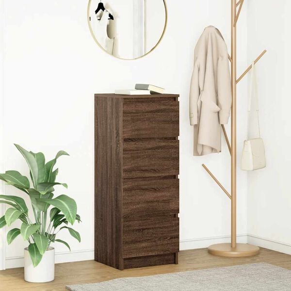 vidaXL Aparador 37,5x35x99 cm derivados de madeira carvalho castanho