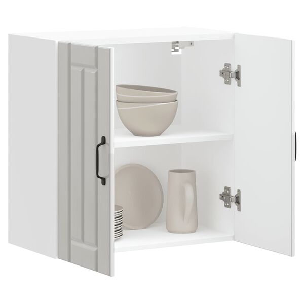 vidaXL Arm&aacute;rio de parede da cozinha Lucca madeira branco brilhante