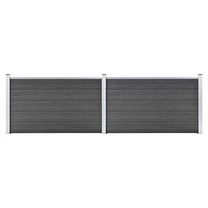 vidaXL Conjunto de pain&eacute;is de veda&ccedil;&atilde;o WPC 353x105 cm preto