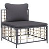 vidaXL 7 pcs conjunto lounge de jardim c/ almofadões vime PE antracite
