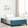 vidaXL Cama Box com colch&atilde;o Azul Escuro 120 x 200 cm tecido