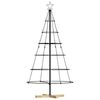 vidaXL &Aacute;rvore de Natal de metal com suporte KUOPIO 150 cm A&ccedil;o Preto