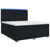 vidaXL Cama box spring com colch&atilde;o Preto 140 x 200 cm Tecido