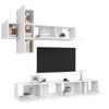 vidaXL 7 pcs conjunto de m&oacute;veis de TV contraplacado branco