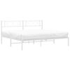 vidaXL Estrutura de cama com cabeceira 183x213 cm metal branco