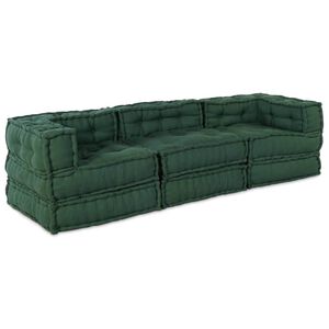 vidaXL Unidade de Sof&aacute; Modular Tecido Verde 210 x 70 x 56 cm