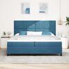 vidaXL Cama Box com colch&atilde;o Azul Escuro 200 x 200 cm tecido