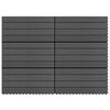 vidaXL Tile de Decking 6 pcs Preto 60 x 30 cm WPC