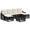 vidaXL Conjunto de Sof&aacute; de Jardim 7 pcs Preto vime PE