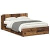vidaXL Estrutura de Cama com Armazenamento Madeira antiga 150 x 200 cm