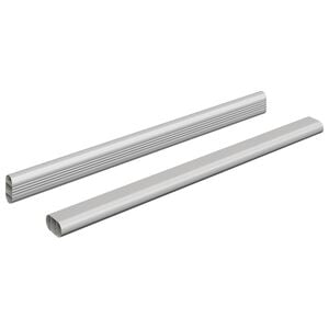 vidaXL Viga de Closet 2 pcs Prateado 371,5 x 15 x 29 mm
