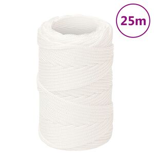 vidaXL Corda de barco 2 mm 25 m polipropileno branco completo