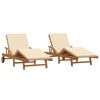 vidaXL Espregui&ccedil;adeira 2 pcs Bege 200 x 67 x 84 cm