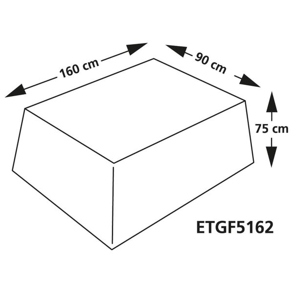 Eurotrail Capa de prote&ccedil;&atilde;o mesa de jardim 160x90x75 cm cinzento