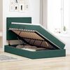 vidaXL Cama com arruma&ccedil;&atilde;o e colch&atilde;o Verde Escuro 120 x 200 cm Veludo