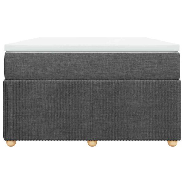 vidaXL Cama boxspring com colch&atilde;o 120x190 cm tecido cinzento-escuro