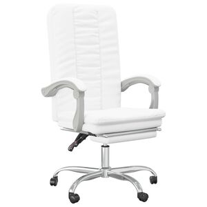 vidaXL Cadeira de escrit&oacute;rio reclin&aacute;vel couro artificial branco
