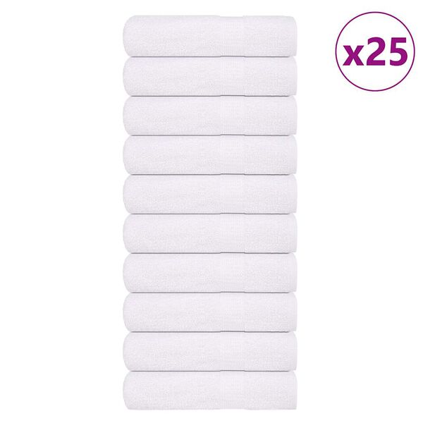 vidaXL Toalhas de banho FROGN 25 pcs 100x150 cm 360 g/m&sup2; branco