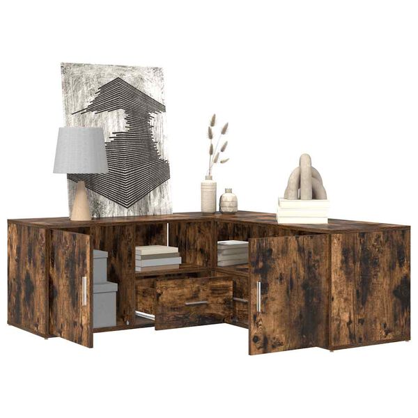 vidaXL Arm&aacute;rio de canto 200x40x45 cm derivados madeira carvalho fumado