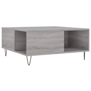 vidaXL Mesa de centro 80x80x36,5 cm derivados madeira cinzento sonoma