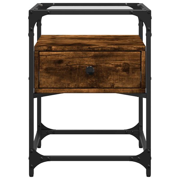 vidaXL Mesas de cabeceira 2 pcs derivados de madeira carvalho fumado