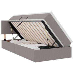 vidaXL Cama com arruma&ccedil;&atilde;o e colch&atilde;o Cinzento-acastanhado 90 x 190 cm