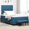 vidaXL Cama Box com colch&atilde;o Azul escuro 120 x 200 cm Veludo