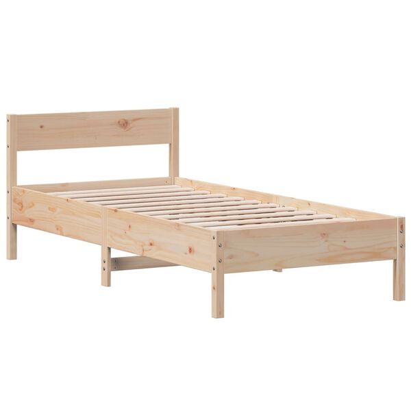 vidaXL Cama sem colch&atilde;o 75x190 cm madeira de pinho maci&ccedil;a