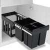 vidaXL Balde do lixo de encastre no arm&aacute;rio cozinha fecho suave 48 L