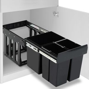 vidaXL Balde do lixo de encastre no arm&aacute;rio cozinha fecho suave 48 L