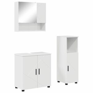 vidaXL Conjunto de M&oacute;veis para Banheiro 3 unid. Branco Brilhante