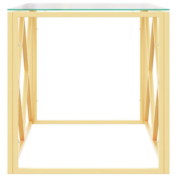 vidaXL Mesa de centro 110x45x45 cm aço inoxidável e vidro