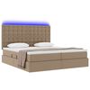 vidaXL Cama com arruma&ccedil;&atilde;o e LED com cabeceira Cappuccino 180 x 200 cm