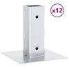 vidaXL Bases de poste quadradas 12 pcs prata 46x46 mm a&ccedil;o galvanizado
