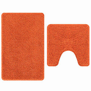 vidaXL Conjunto de Tapetes de Banho Antiderrapantes 2 pcs Laranja PP