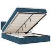 vidaXL Estrutura de cama otomana com colch&atilde;o 140x200 cm azul escuro