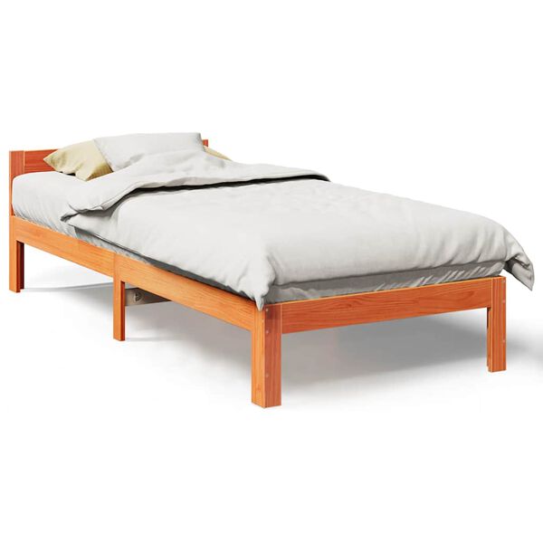 vidaXL Cama sem colch&atilde;o 80x200 cm pinho maci&ccedil;o castanho-mel