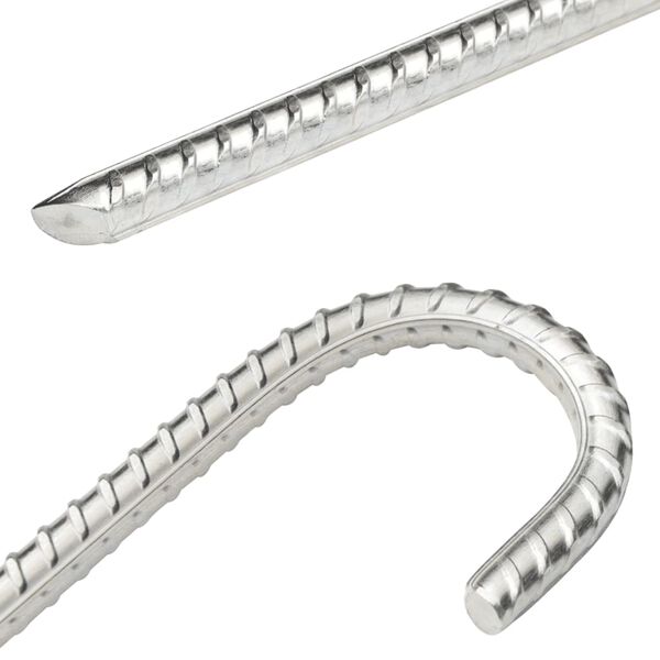 vidaXL Estacas para tenda 6 pcs 37 cm Ø10 mm aço galvanizado