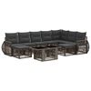 vidaXL Conjunto de Sof&aacute; de Jardim 10 unid. Cinza e Cinza Escuro