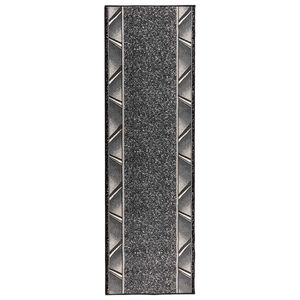 vidaXL Tapete Runner FLORNES Tecido Cinzento Zigzag 67 x 150 cm PP