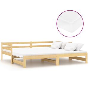 vidaXL Estrutura sof&aacute;-cama de puxar 2x(90x200) cm pinho maci&ccedil;o